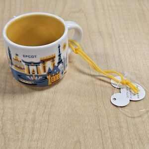 Starbucks Disney Parks You Are Here EPCOT 2 oz Mini Mug Ornament Christmas